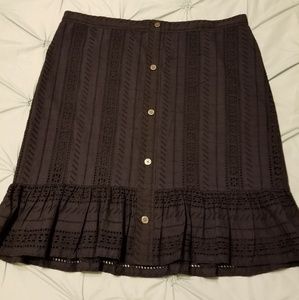 LOFT Blk eyelet cotton skirt